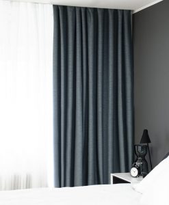 Hotellgardin blå måttillverkad mörkläggande Hasta