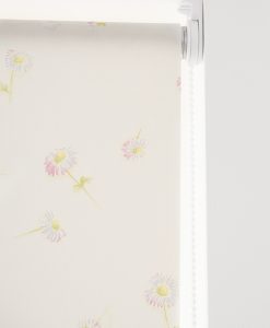 Rullgardin Bellis, blommig rosa, måttillverkad