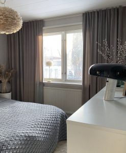 Hotellgardin sammet beige Hasta