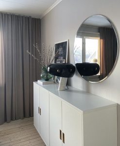 Hotellgardin sammet beige Hasta