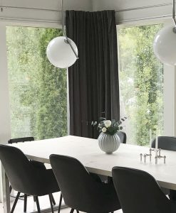 Hotellgardin sammetsgardin Mörkgrå, måttillverkad