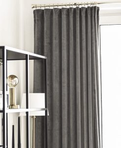 Hotellgardin Sammet mörkgrå, måttillverkad, Hasta