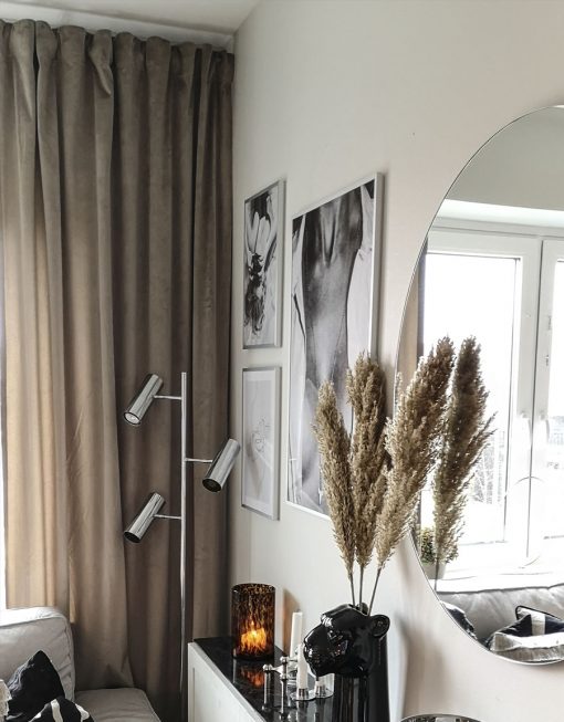 Sammetsgardin Ljuva, beige