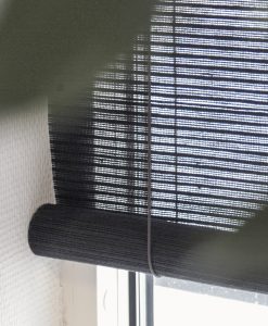 Hissgardin/roll-up, två i en, mörkbrun