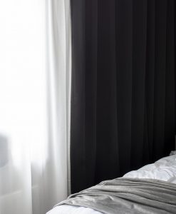 Hotellgardin mörkläggande svart, måttillverkad Hasta