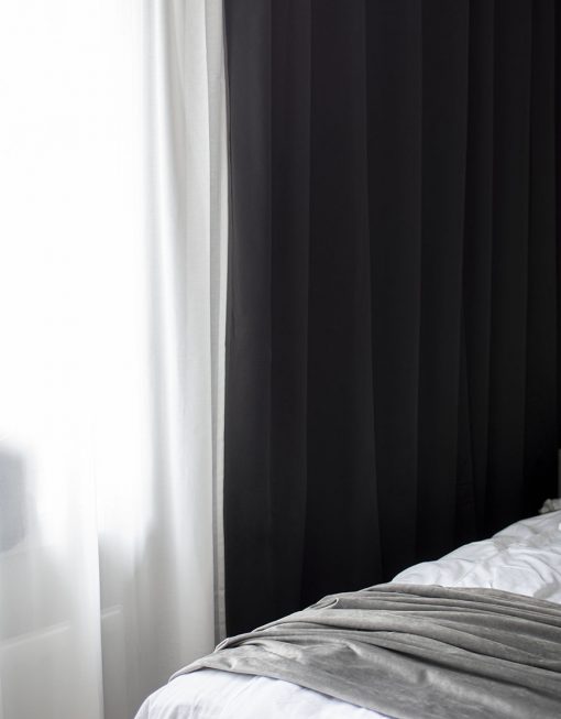 Hotellgardin mörkläggande svart, måttillverkad Hasta