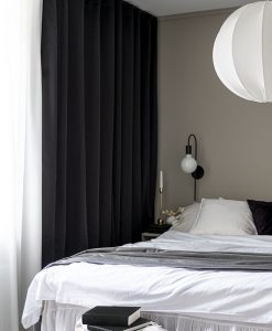 Hotellgardin mörkläggande svart, måttillverkad Hasta
