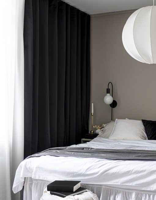 Hotellgardin mörkläggande svart, måttillverkad Hasta