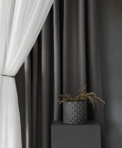 Måttillverkad hotellgardin, Mörkläggande, grå gardin Dokie