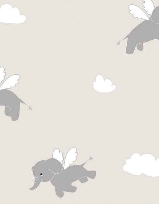 Måttillverkad gardin Elephant, 95% mörkläggande, beige/grå