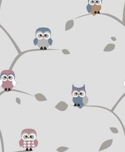 Måttillverkad gardin Owl, 95% mörkläggande, grå