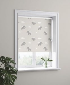 Elephant mörkläggande barnrullgardin, beige