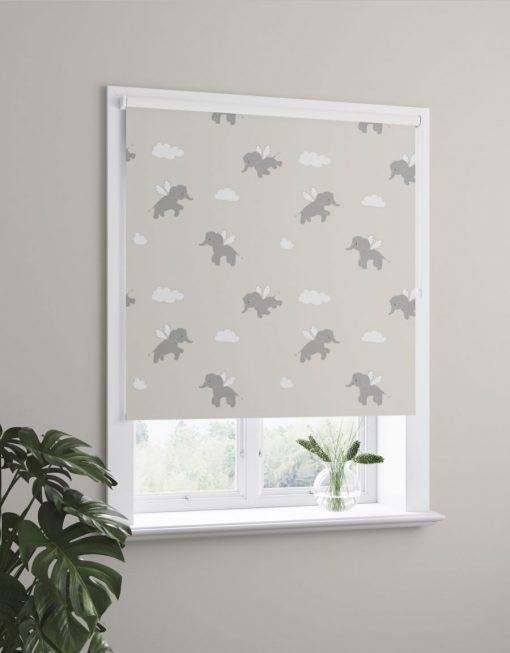 Elephant mörkläggande barnrullgardin, beige
