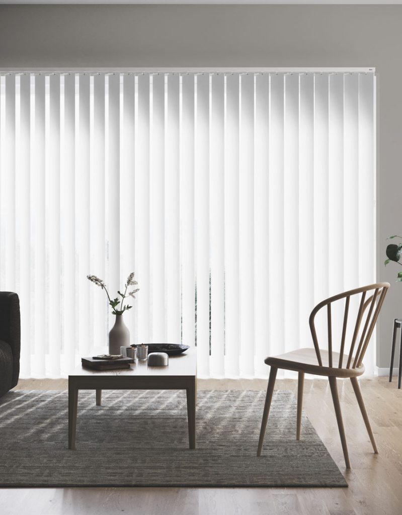 Lamellgardin Opti Pro, mörkläggande, måttillverkad, vit