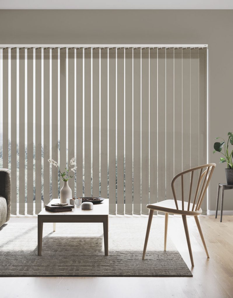 Lamellgardin Opti Pro, avskärmande Sapphire, måttillverkad, grå
