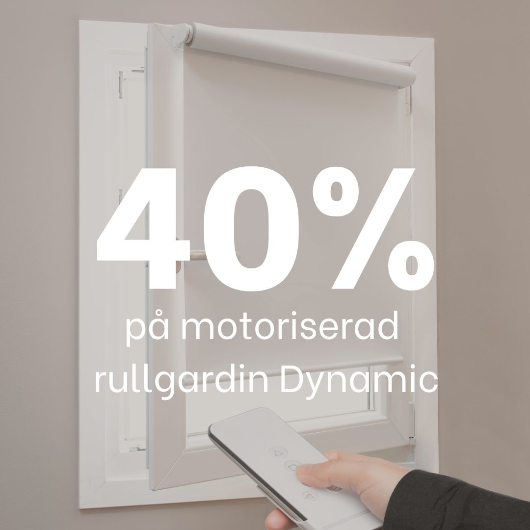 40% på motoriserad rullgardin